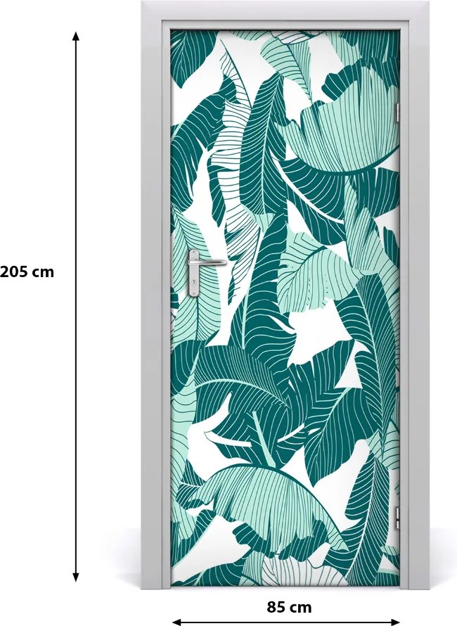 Okleina samoprzylepna na drzwi Tropikalne liście