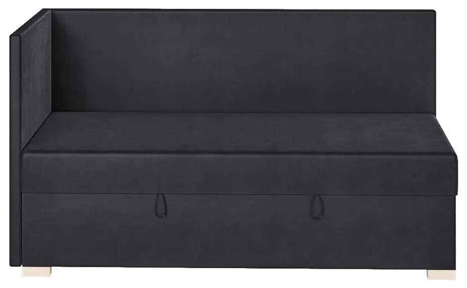Ciemnoniebieskie narożne łóżko dziecięce ze schowkiem i materacem 90x200 cm Flexi – Ghado