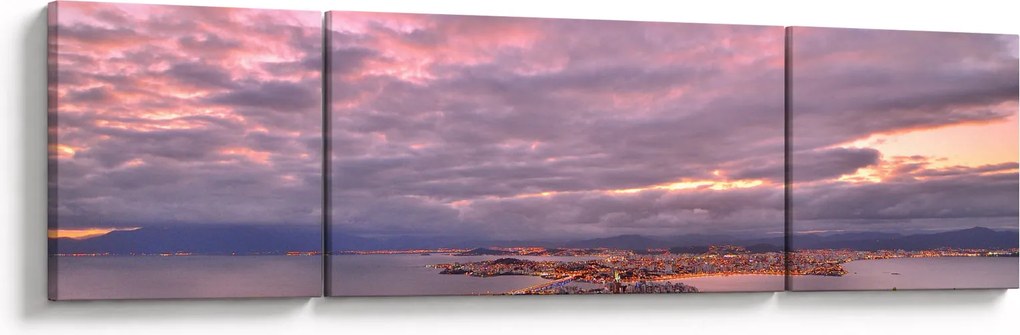 Obraz - Zmierzch nad miastem (170x50 cm)