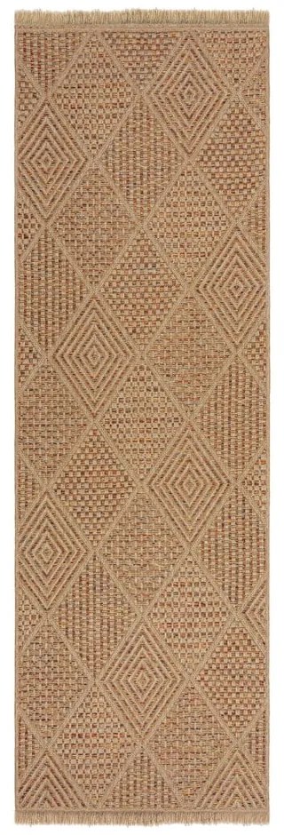 Chodnik odpowiedni na zewnątrz w naturalnym kolorze 80x230 cm Nora Diamond – Flair Rugs