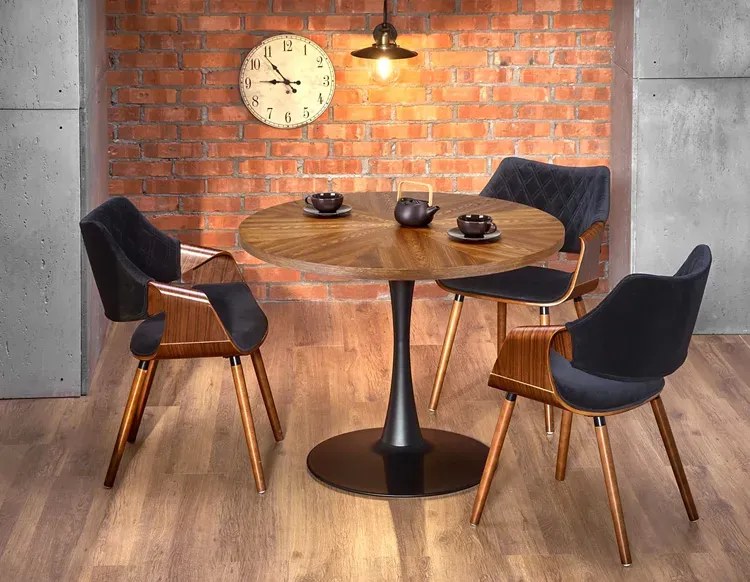 Okrągły industrialny stół z 3 krzesłami W1-L99