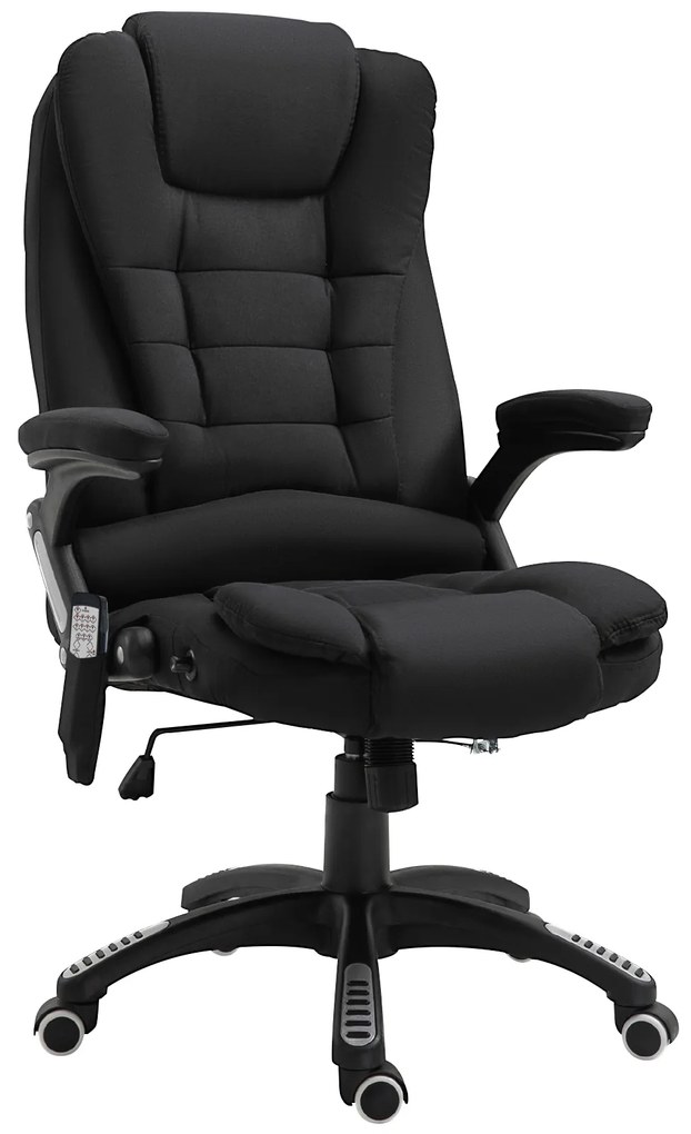 Vinsetto Fotel biurowy ergonomiczny z masażem regulowany fotel gamingowy udźwig 120 kg czarny | Aosom PL