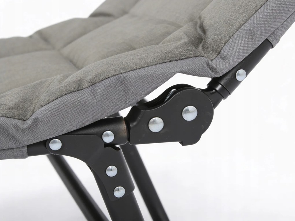 Składana leżanka turystyczna z materacem Morra CT02L, kolor szary