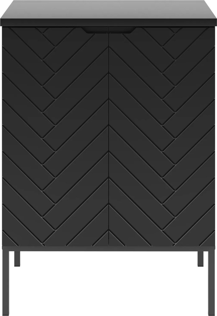 Szafka pod umywalkę nablatową Aspen 09, czarna, 60 cm - zestaw 1