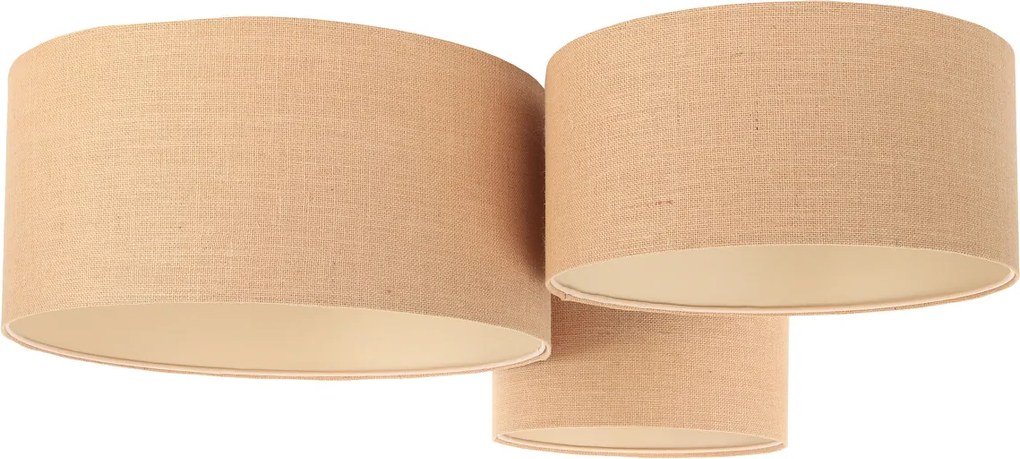Lampa przysufitowa TOLU z trzema tkaninowymi abażurami