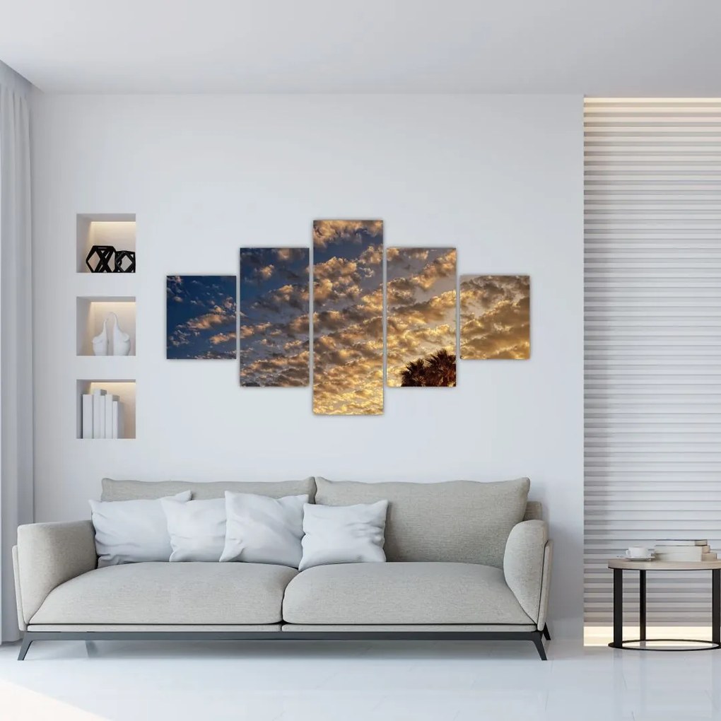 Obraz - palmy pośród chmur (125x70 cm)