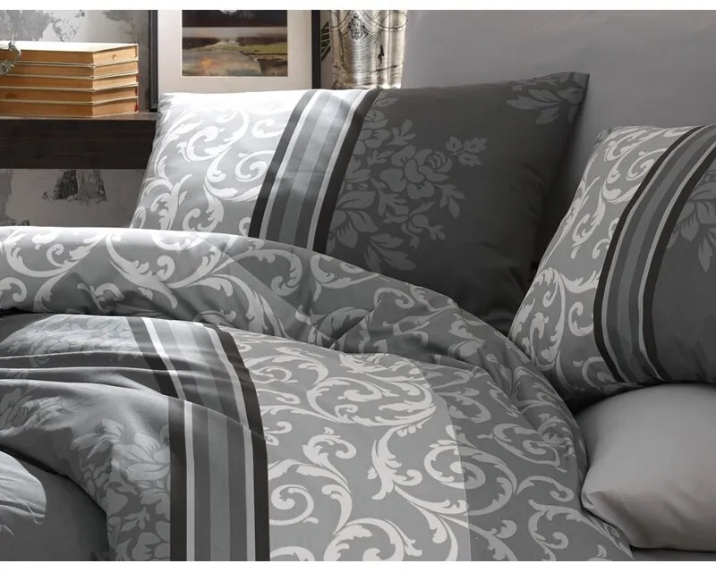 BedTex Bawełniana pościel Natura szara, 220 x 200cm, 2 szt. 70 x 90 cm