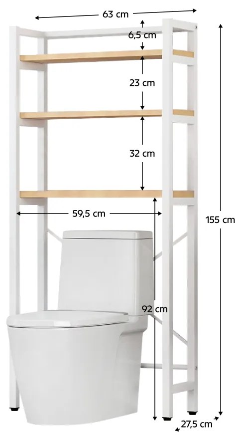 Półka nad toaletą BELRAM, dąb