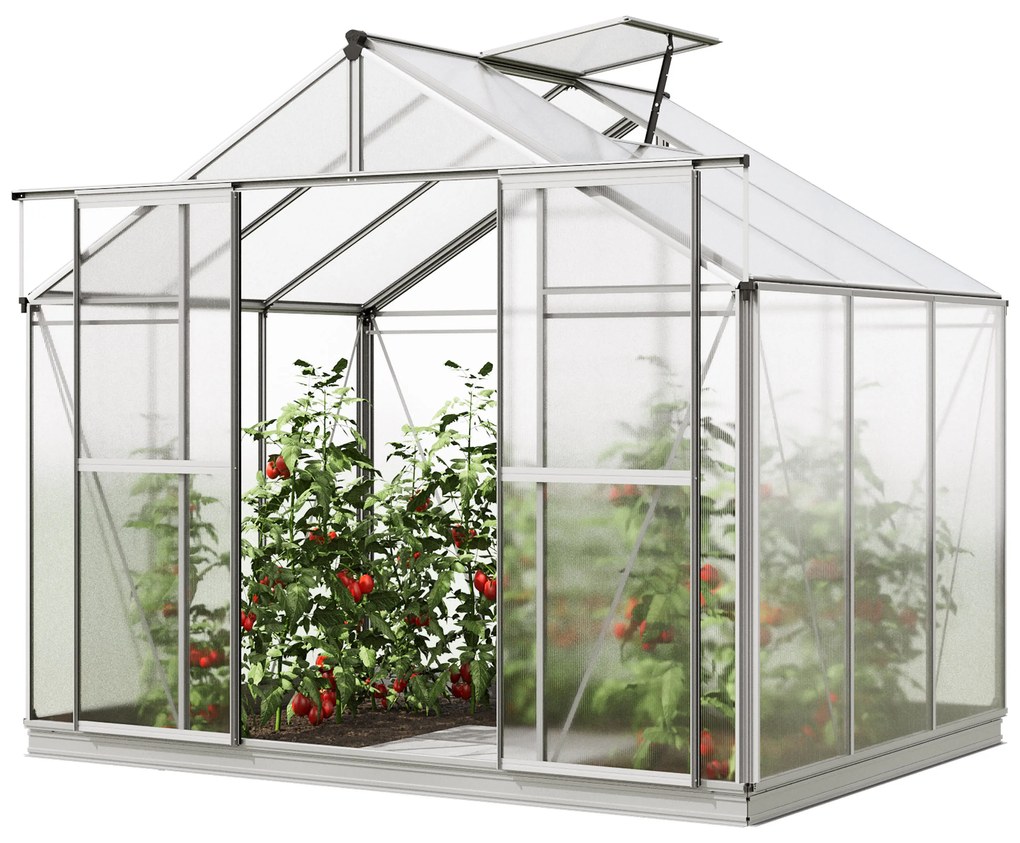 GFP 2,56 x 1,92 cm Szklarnia, w tym zestaw specjalny - XL, 6 mm dwuwarstwowe płyty - (GFPV00738)