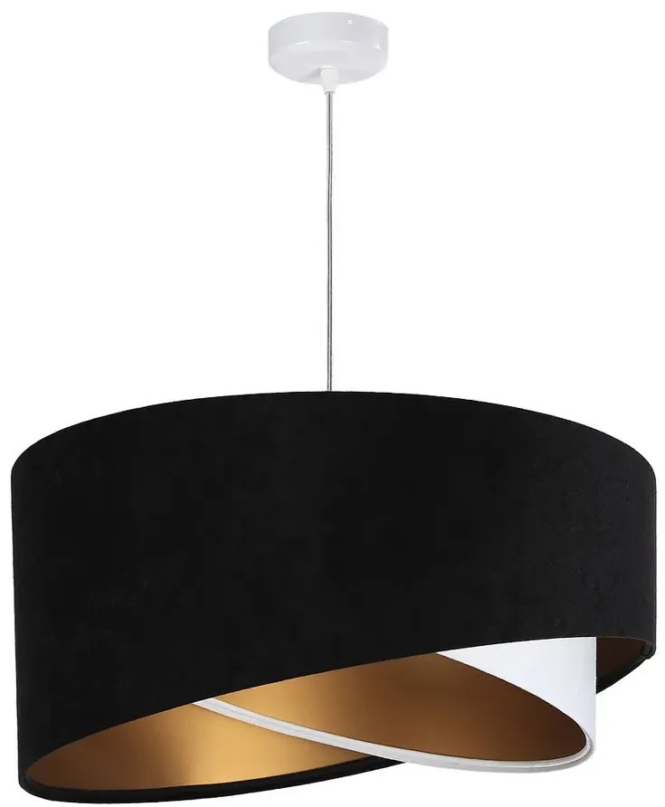 Czarno-biała asymetryczna lampa wisząca - 5X EX981 D2-W83