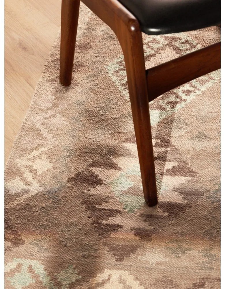 Jasnoniebiesko-beżowy wełniany chodnik dwustronny tkany ręcznie 60x190 cm Kamal Dune – Nouristan