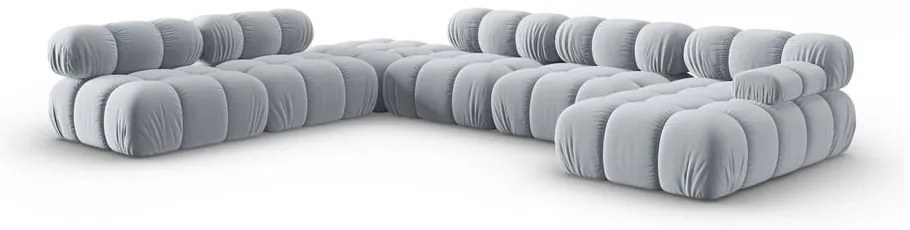 Jasnoniebieska aksamitna sofa 379 cm Bellis – Micadoni Home