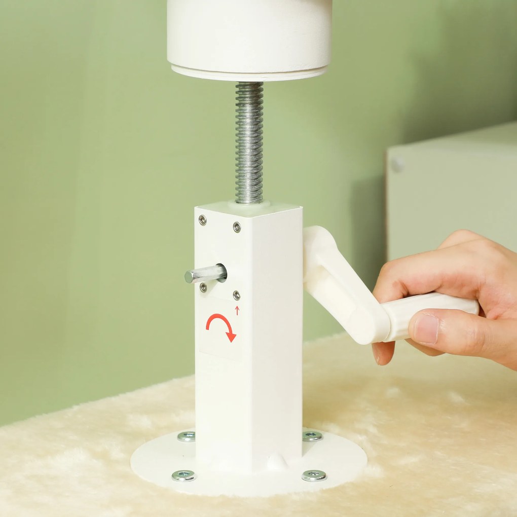 PawHut Drapak z regulowaną wysokością 225-275 cm, stabilna podstawa, zabezpieczenie przed przewróceniem, pokrycie z pluszu, kolor kremowy