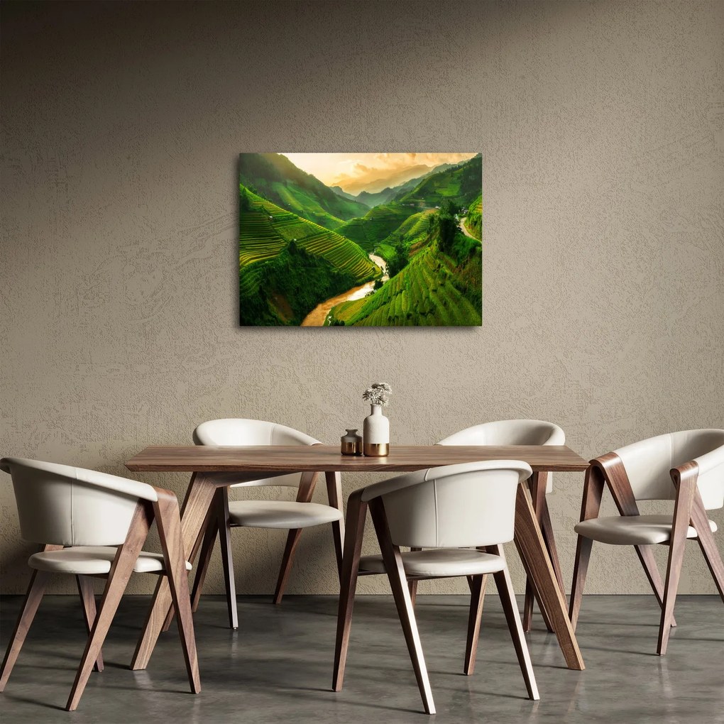 Obraz - Tarasy ryżowe Mu Cang Chai (70x50 cm)