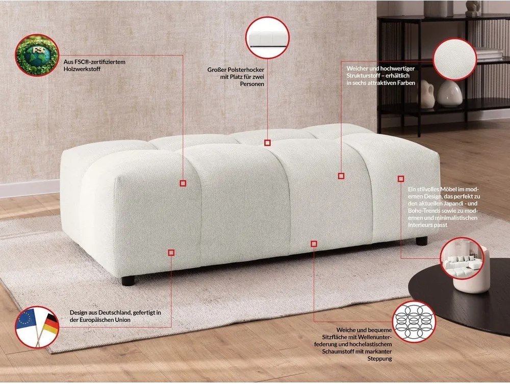 Biały podnóżek Albane – Ropez