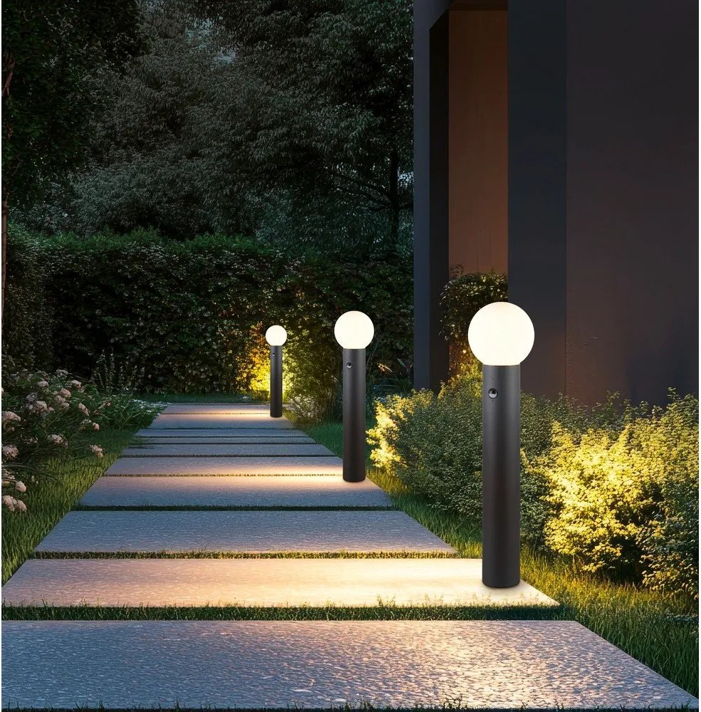 Lampa zewnętrzna typu słupek z czujnikiem ruchu ø 18 cm Mures – Trio