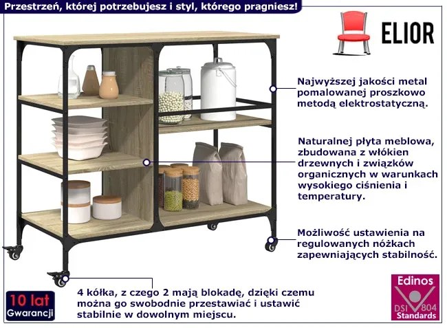 Mobilna szafka kuchenna dąb sonoma - Teroso