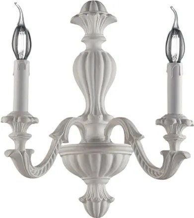 Leonardo Shabby White Wooden Wall Lamp 2 Lights .29 P.19 BL180-AP2-BCO