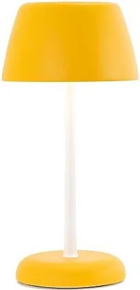 Trilli inteligentna lampa Wi-Fi LED, akumulatorowa, dotykowa, sterowanie aplikacją, ceramika biało-ochrowa, kolor szafranowy