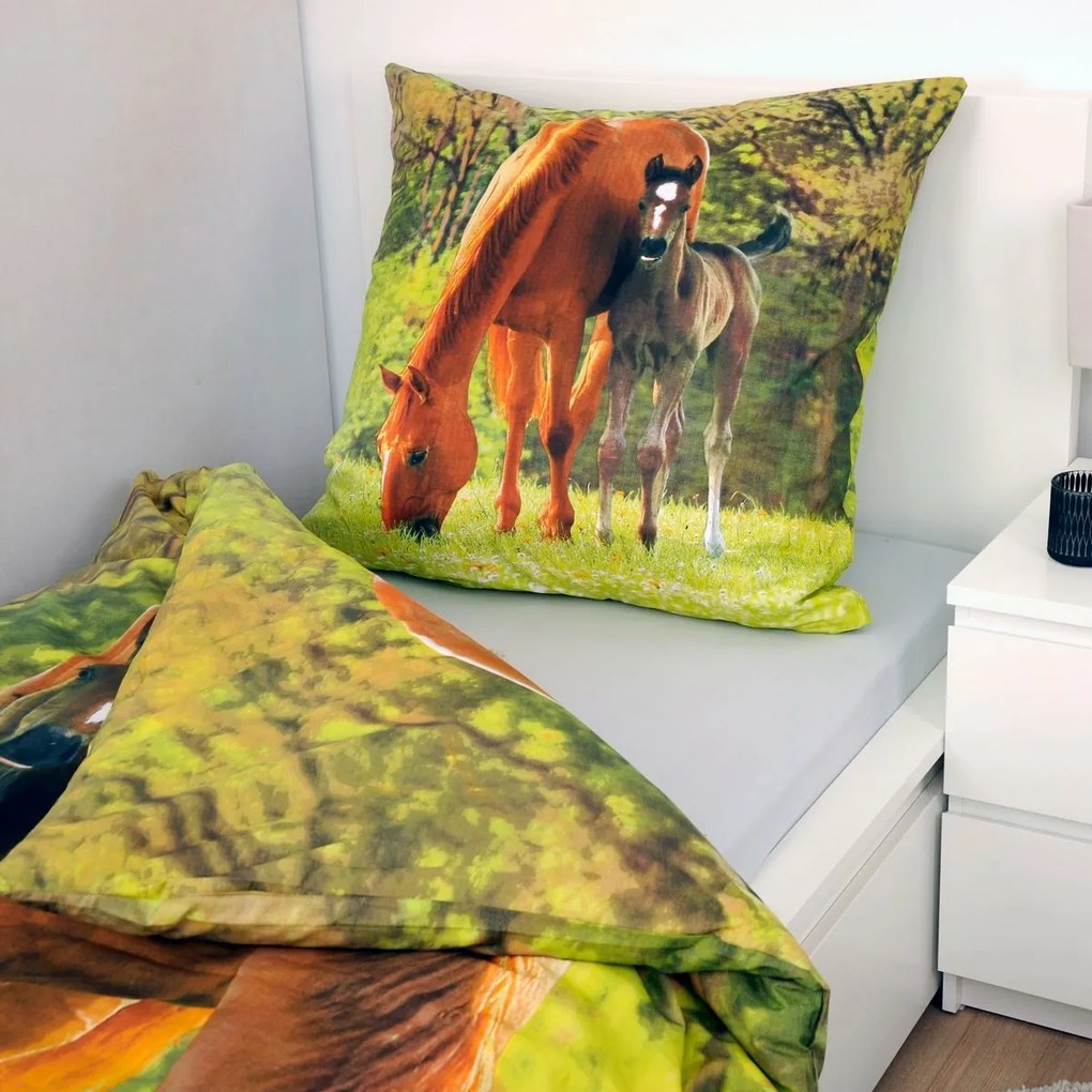 Herding Dziecięca pościel bawełniana Horse, 135 x 200 cm, 80 x 80 cm