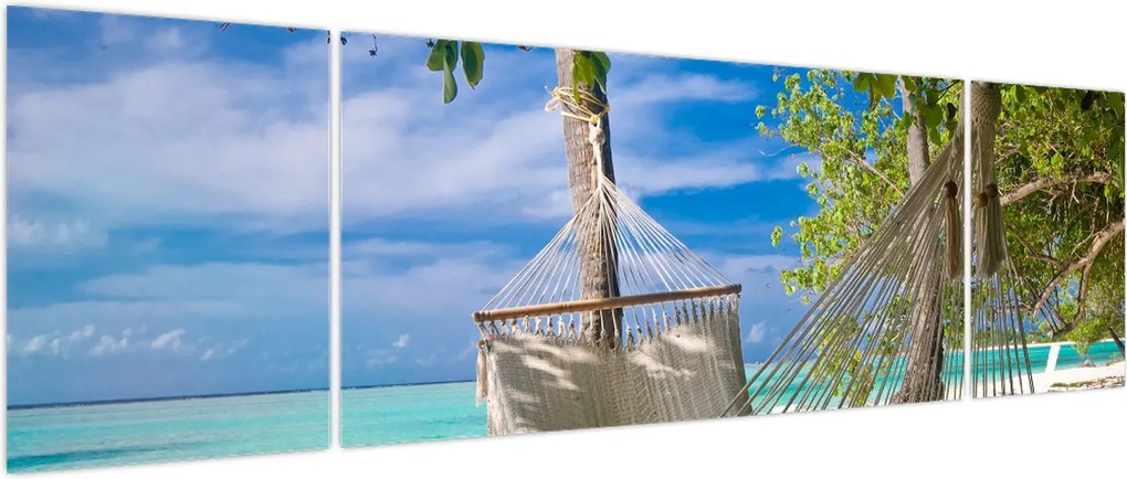 Obraz - Hamak na plaży (170x50 cm)