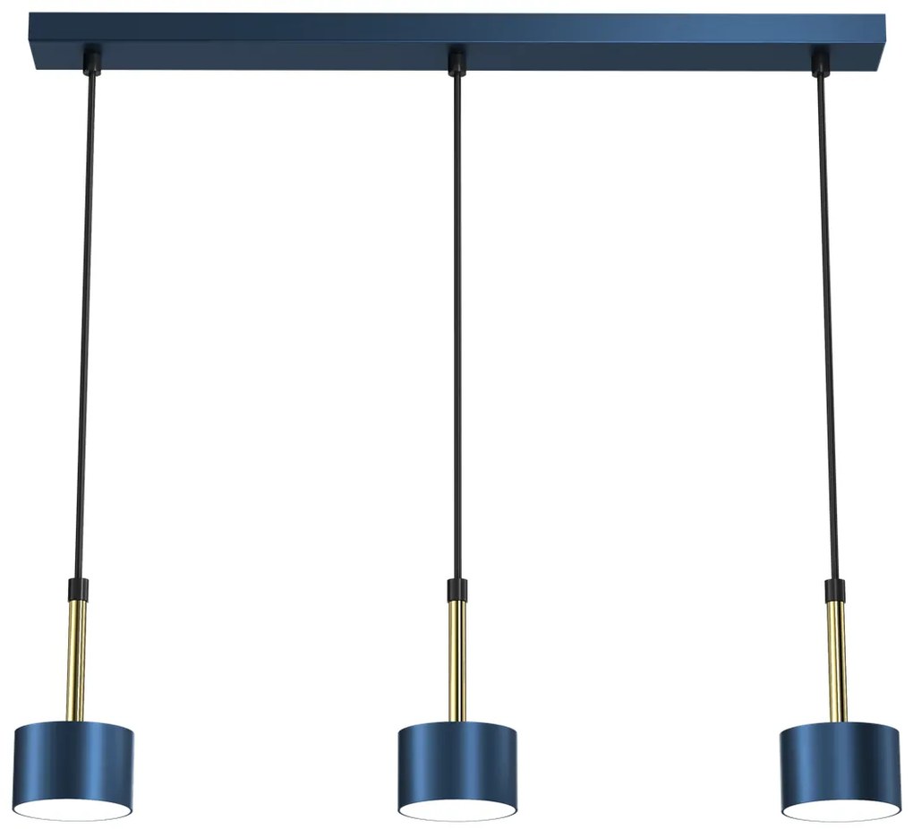 Lampa wisząca ARENA BLUE/GOLD 3xGX53 potrójna, na listwie , granatowa, złota