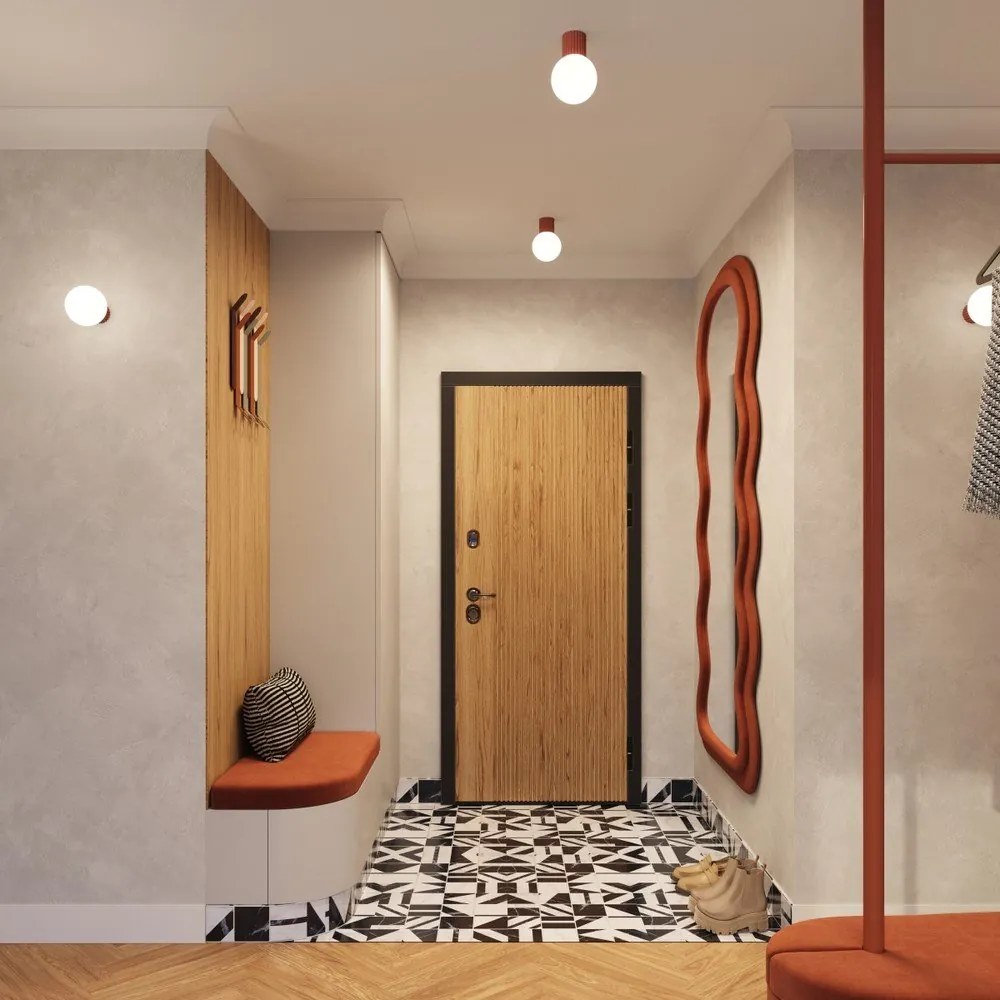 Pomarańczowa lampa sufitowa ze szklanym kloszem ø 12 cm Orbital – Sollux