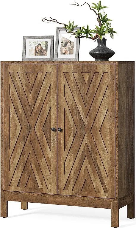 Szafka na buty 5-poziomowa do przedpokoju, brązowa, z regulowanymi półkami na 20 par butów