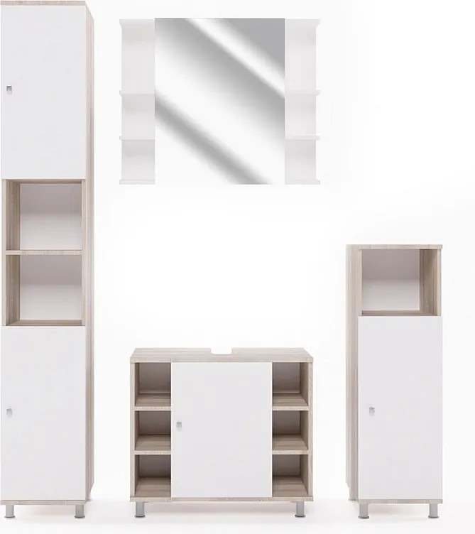Zestaw mebli łazienkowych sonoma/biały 60x32x54 fynn