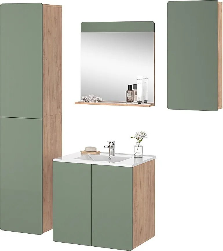 Zestaw mebli łazienkowych goldkraft dąb/zielony 61.8x44.8x57.8 izan
