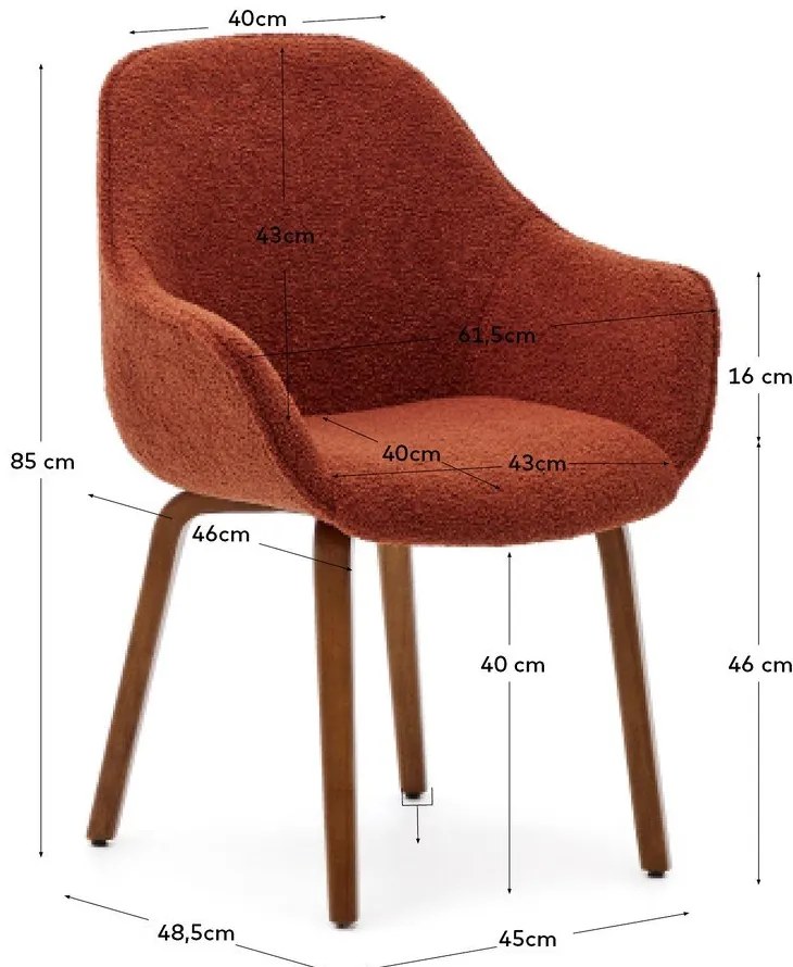 Ceglaste krzesła zestaw 4 szt. Aleli – Kave Home