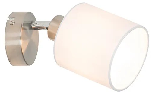 Nowoczesna lampa ścienna stalowa z białym kloszem regulowanym - Hetta Nowoczesny Oswietlenie wewnetrzne