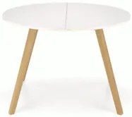 Stół okrągły rozkładany do jadalni płyta kaszmir/naturalny 102-142/102/73 cm RUBEN