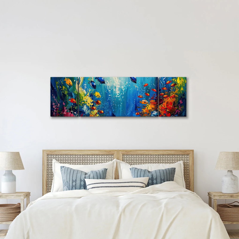 Obraz - Malowanie podwodnego świata (170x50 cm)