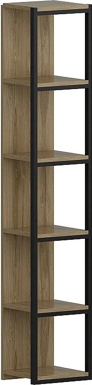 Nowoczesna półka industrialna – 33,7 x 180 x 29,5 cm – Dąb i czerń – Płyta wiórowa pokryta melaminą