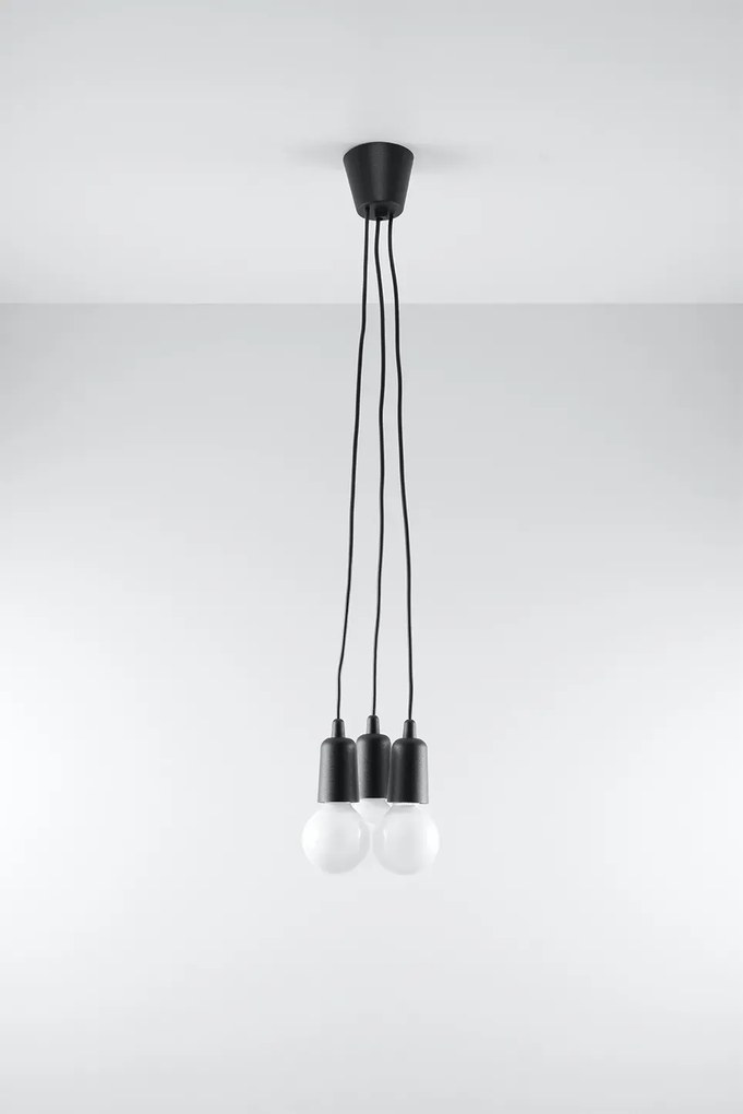 Czarna lampa wisząca z trzema zwisami - 45X EX542 H1-B79
