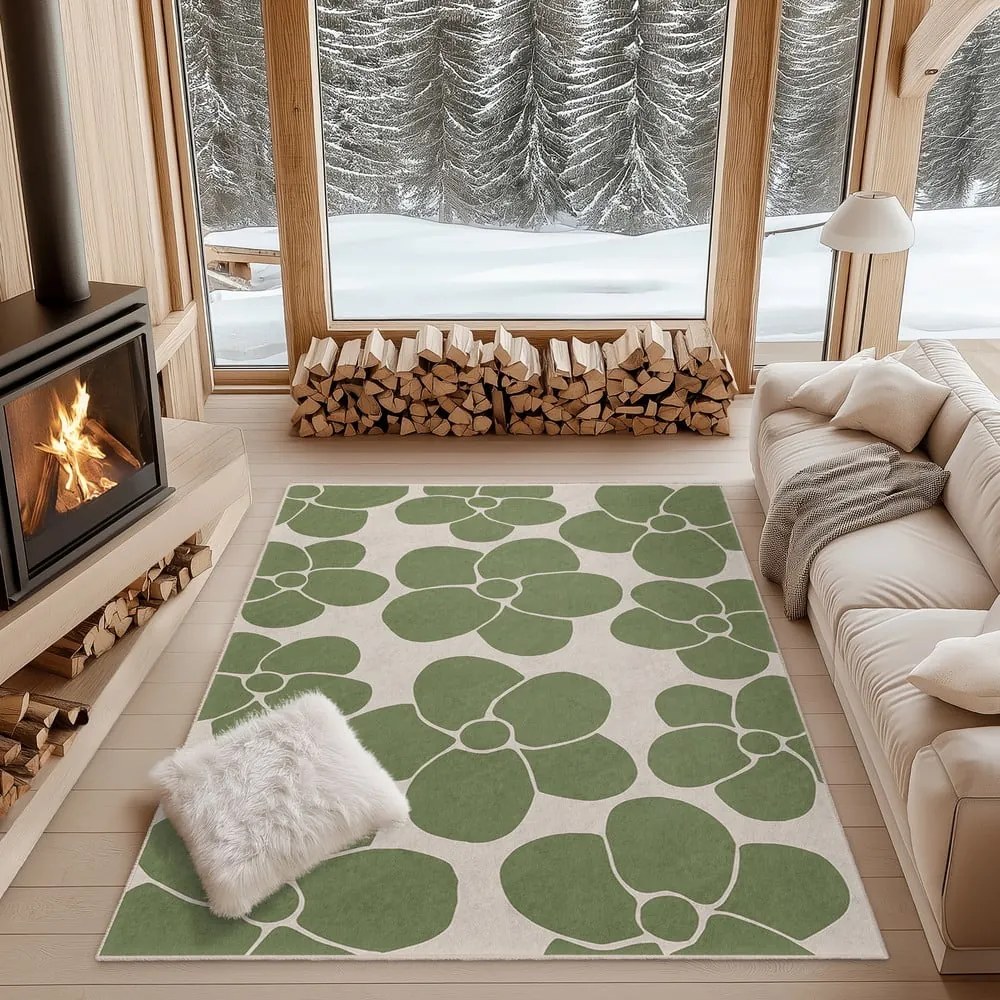 Zielony dywan odpowiedni do prania 60x100 cm Green Meadow – Mila Home