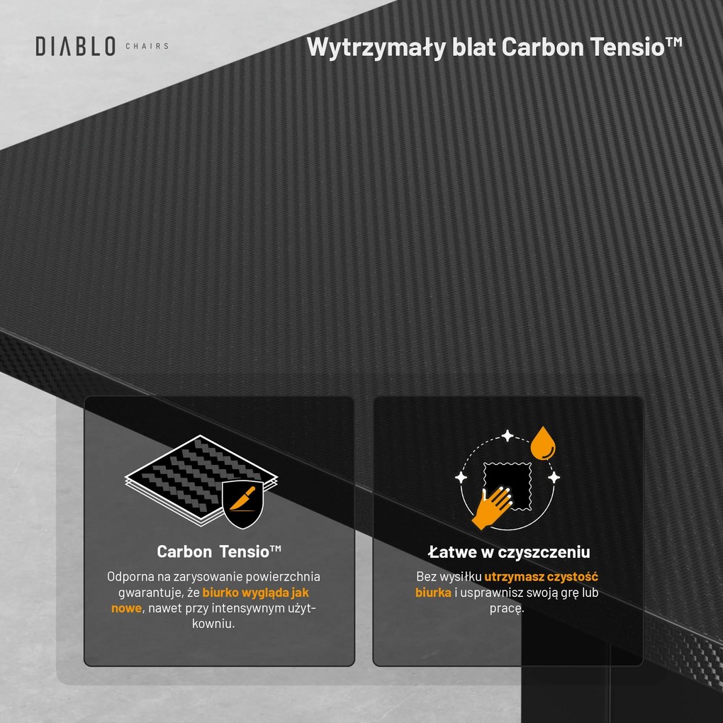 Biurko z regulacją wysokości Diablo X-TENSIO 1400 czarne