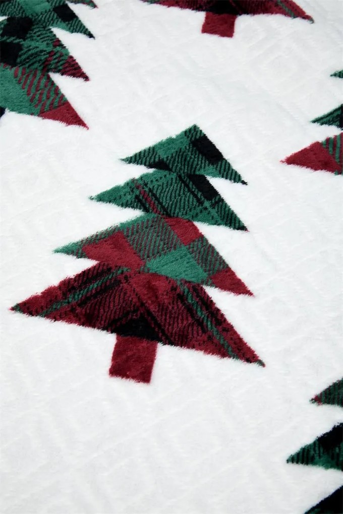 Koc świąteczny KLAUS w choinki, 130 × 160 cm