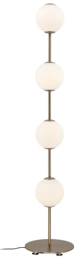 Lampa stojąca LED w kolorze mosiądzu ze ściemniaczem i szklanym kloszem (wysokość 128 cm) Audrey Floor – UMAGE