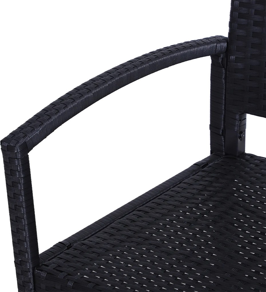 Outsunny ŁAWKA OGRODOWA RATTANOWA 2- OSOBOWA czarna