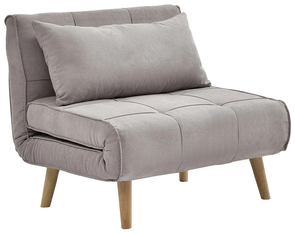 Rozkładany fotel tapicerowany szarobeżowy CHILA