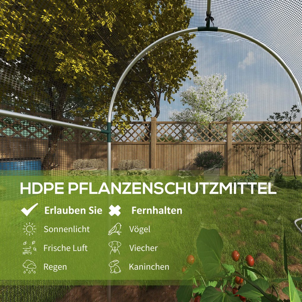 Outsunny Moskitiera Ogrodowa 12x12m z Drzwiami Namiot Ochronny HDPE Czarna Rama Stalowa | Aosom PL