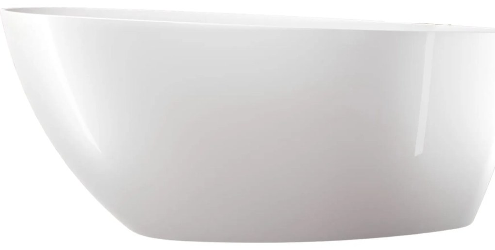 Wanna wolnostojąca SUZA owalna biała z konglomeratu 160 x 70 cm bez przelewu cienki rant | Różne kolory korków : Kolor korka - Złoty