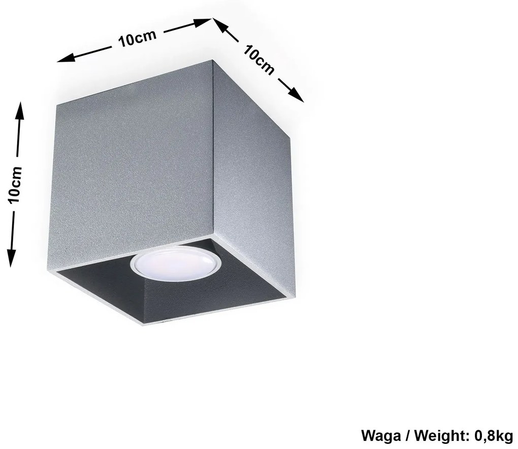 Nowoczesny plafon kostka E766-Quas - szary