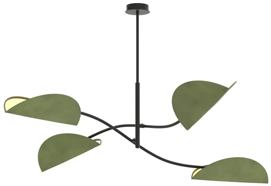 Czterolistna zielona lampa wisząca - M130-Urdom