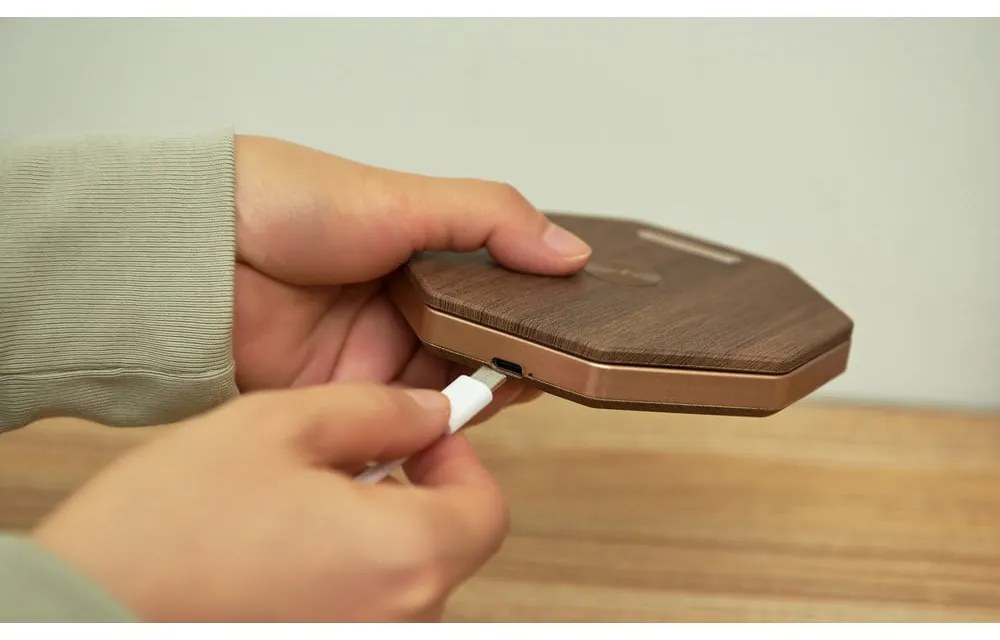 Brązowa dekoracja świetlna na USB ø 12 cm Twist Hexagon – Gingko