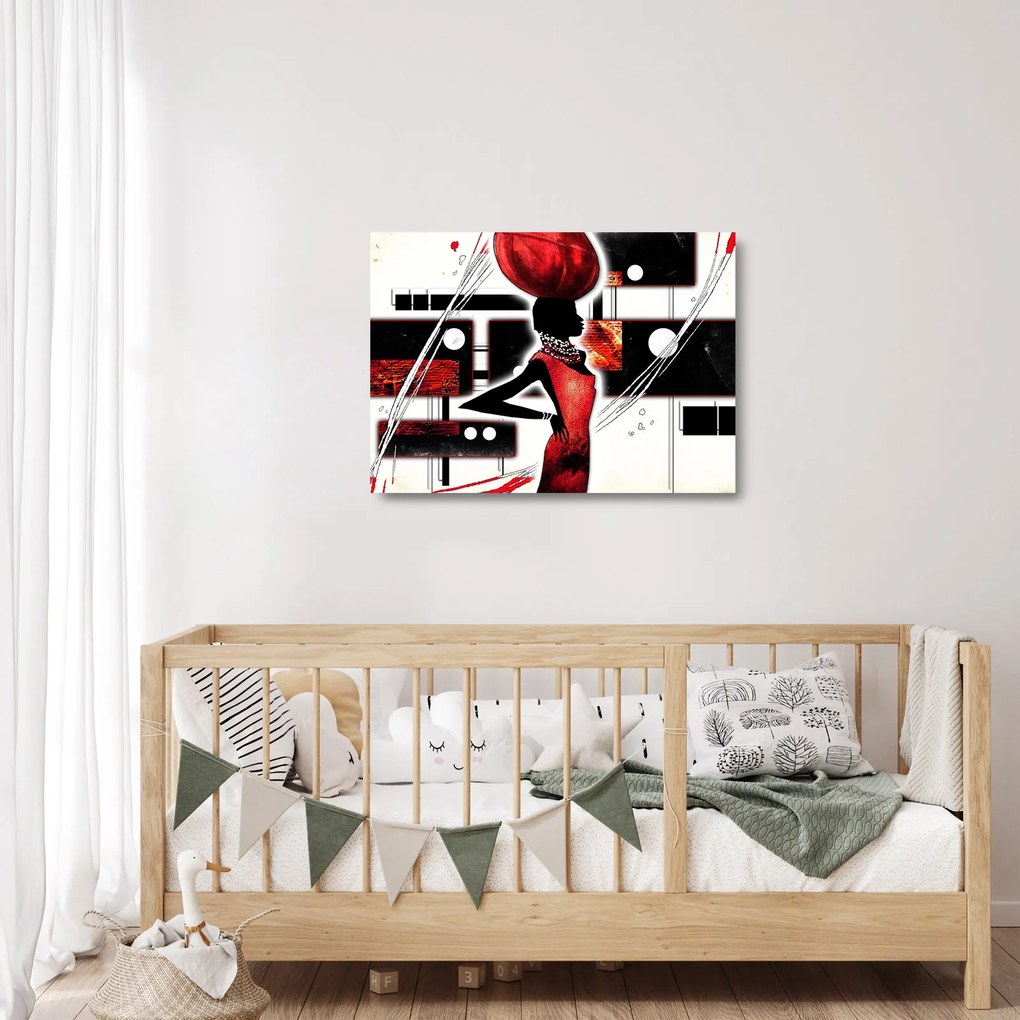 Obraz na szkle obrazu starożytnej damy (70x50 cm)