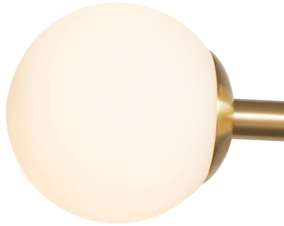 Lampa wisząca w stylu hotelowym, złota z opalowo-białym szkłem, 6-punktowa - MonacoElegancki hotelowy Oswietlenie wewnetrzne