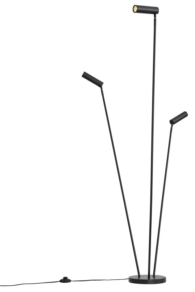 Moderne vloerlamp zwart 3-lichts GU10 35mm - Thomas Nowoczesny Oswietlenie wewnetrzne